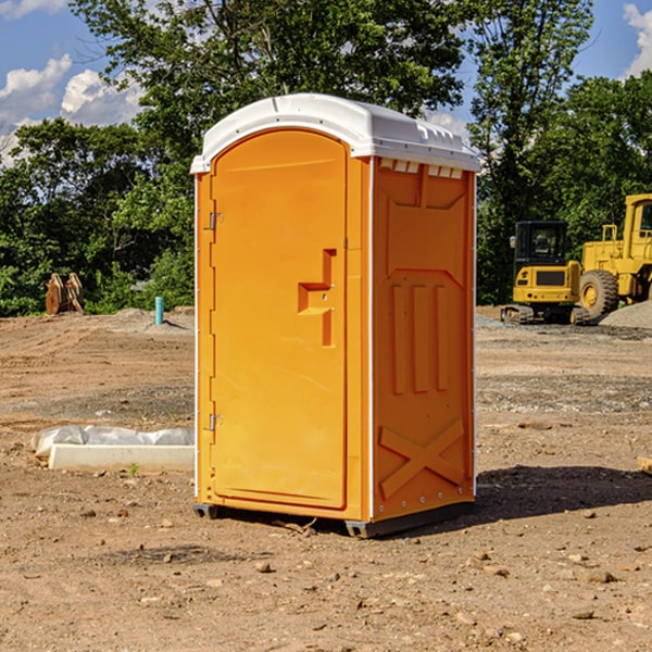 can i customize the exterior of the porta potties with my event logo or branding in Amboy California